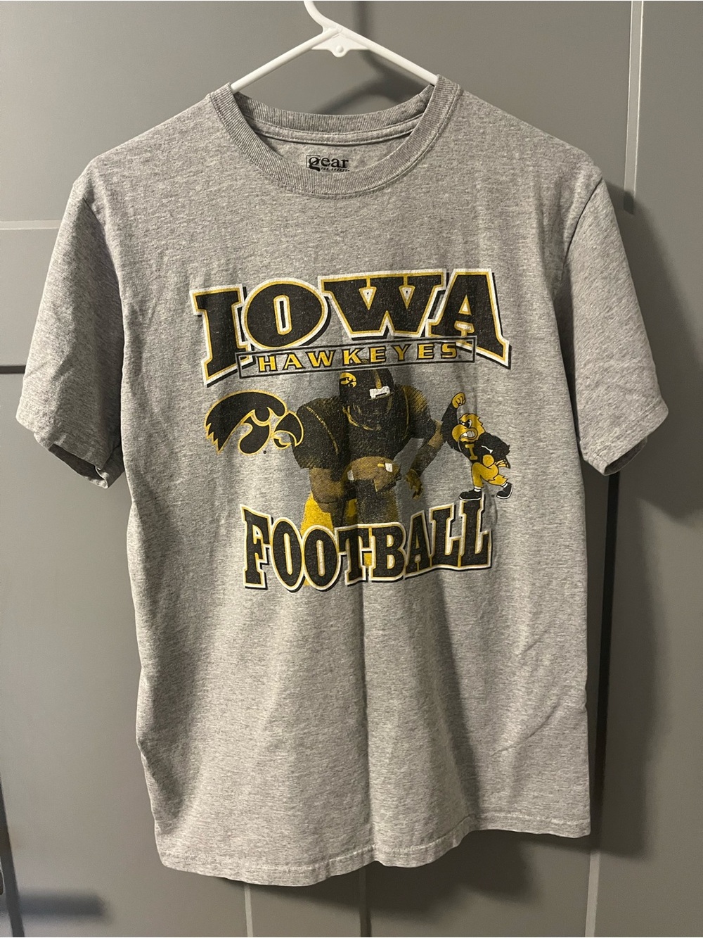 Gear For Sports Gray Iowa Hawkeyes Football Tee with Yellow Accents